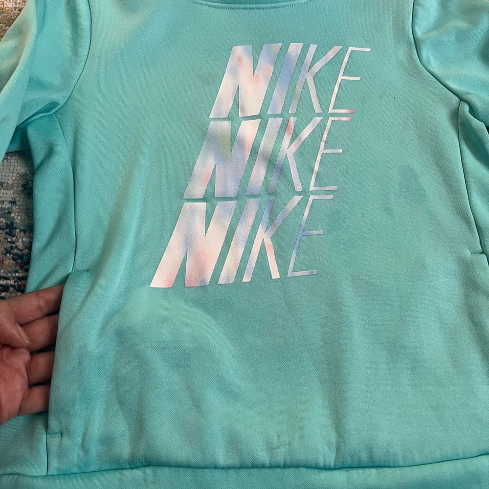Girl Nike Aqua Blue Hoodie - Picture 4 of 8